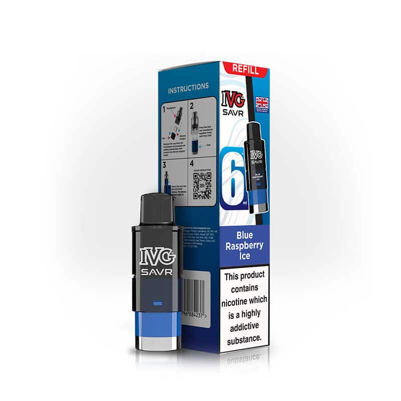 IVG Savr 3000 Blue Raspberry Ice Prefilled Vape Pod + Refill