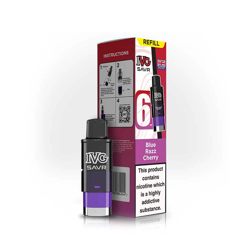 IVG Savr 3000 Blue Razz Cherry Prefilled Vape Pod + Refill