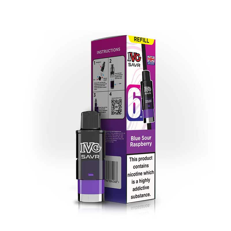 IVG Savr 3000 Blue Sour Raspberry Prefilled Vape Pod + Refill