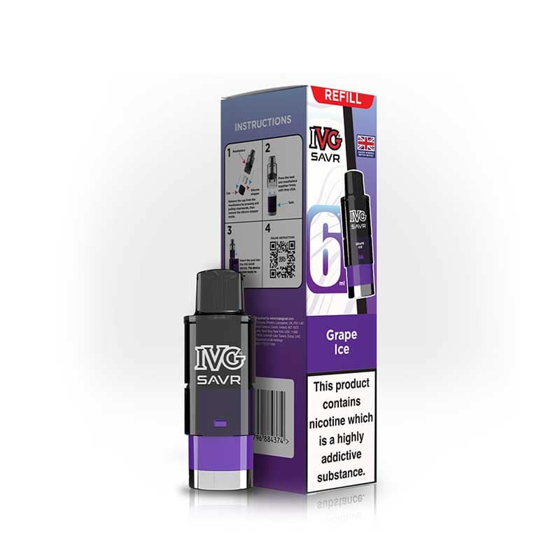 IVG Savr 3000 Grape Ice Prefilled Vape Pod + Refill