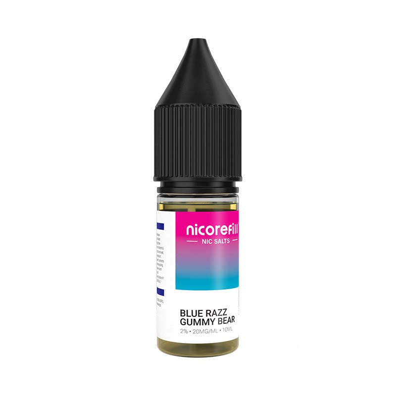 Nicorefill Nic Salts Blue Razz Gummy Bear 20mg Nic Salt E-liquid