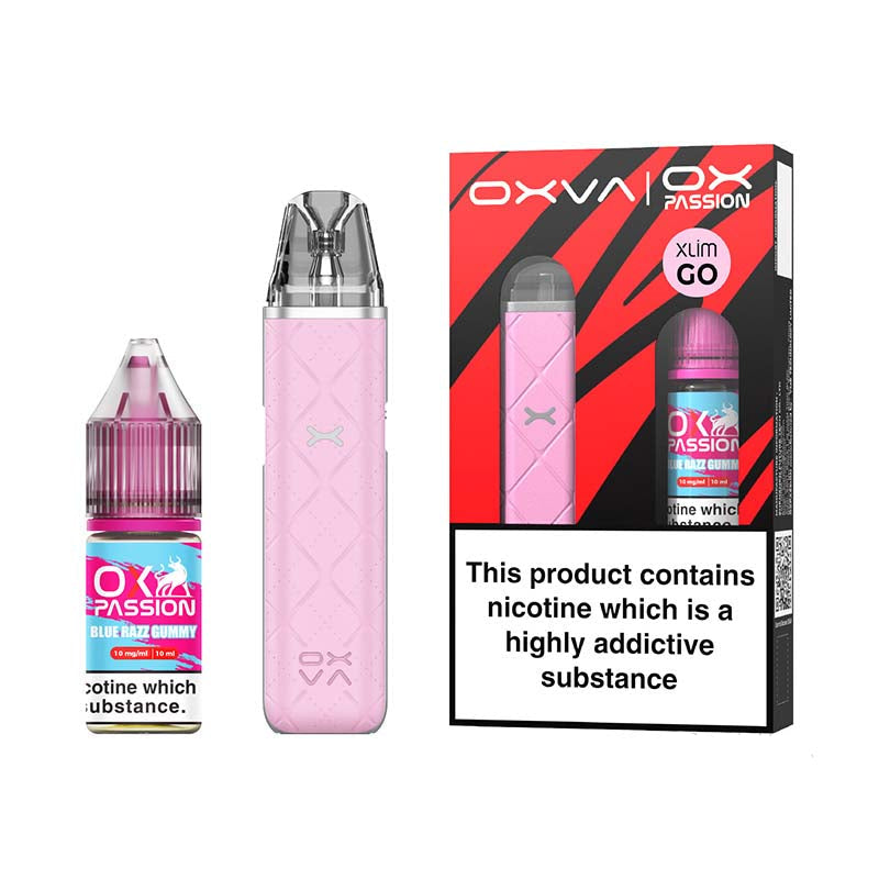 blue razz gummy ox passion nic salt pink oxva xlim go pod kit bundle