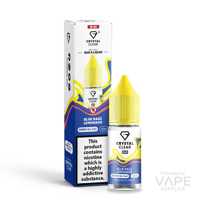 crystal clear 20mg nic salt blue razz lemonade
