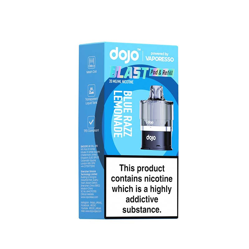 vaporesso dojo blast 6000 pods blue razz lemonade