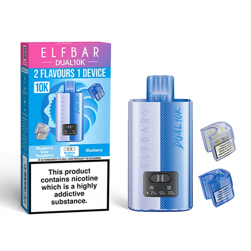 elf bar dual 10k 20mg legal big puff device blue edition