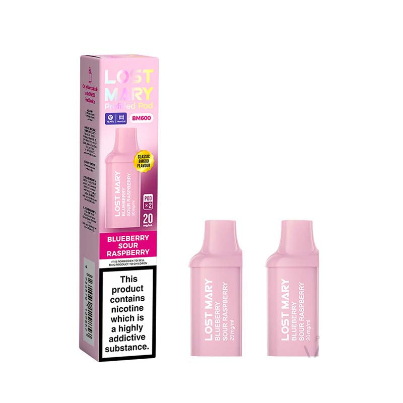 Lost Mary BM600 Blue Razz Ice 20mg Pre-Filled Vape Pods