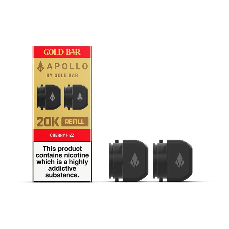 gold bar apollo refill pods 20mg cherry fizz