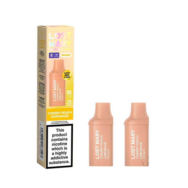 Lost Mary BM600 2 Pack Cherry Peach Lemonade 20mg Prefilled Pods
