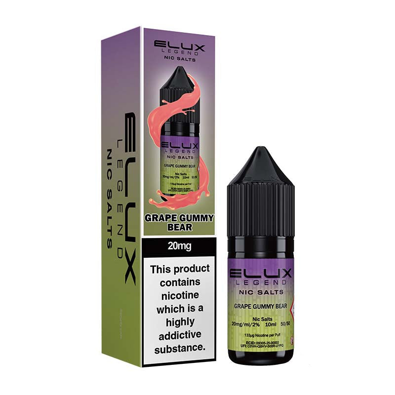 elux legends nic salts grape gummy bear