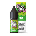 six licks 10mg nic salt green apple