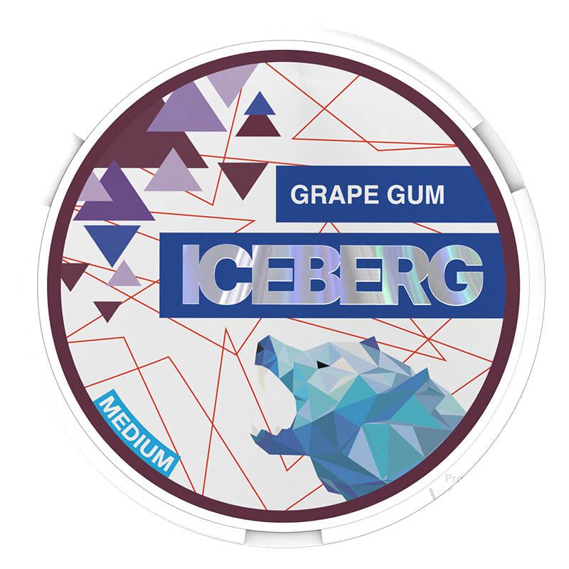iceberg medium nicotine pouches 20mg grape gum