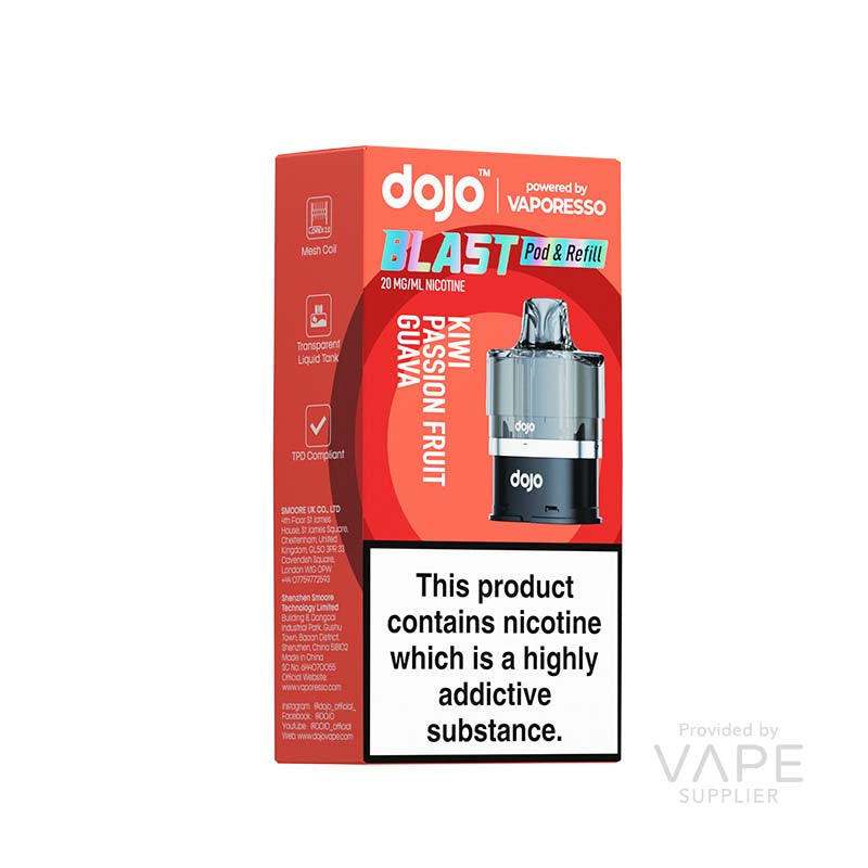 vaporesso dojo blast 6000 pods kiwi passion fruit guava