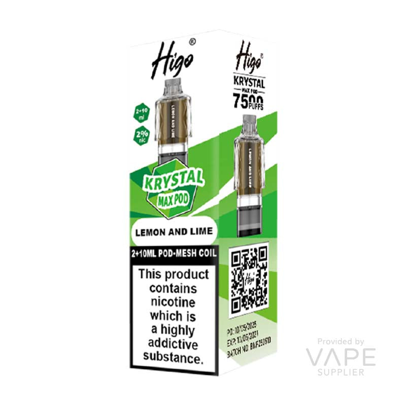 Higo Krystal Max Lemon and Lime 20mg Prefilled Pods