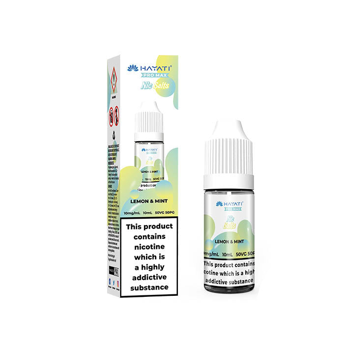 hayati pro max nic salt eliquid 10mg lemon mint