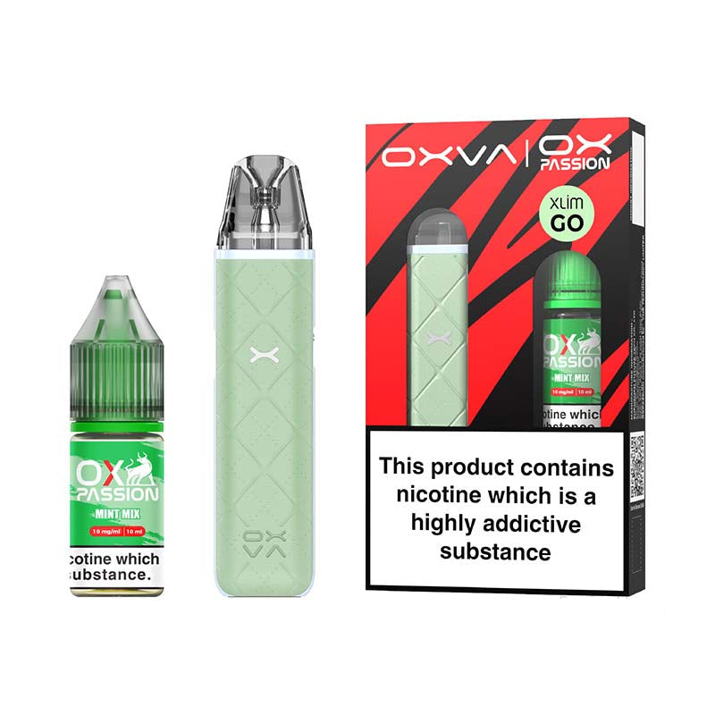 mint mix ox passion nic salt light green oxva xlim go pod kit bundle