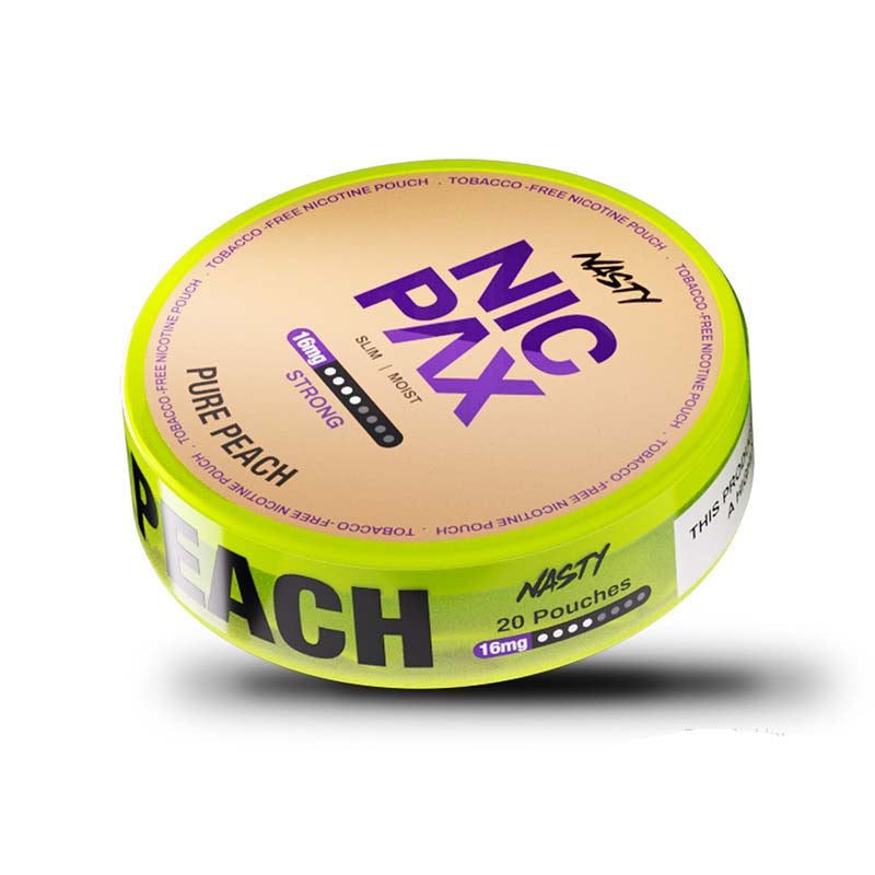 pure peach nasty nic pax pouches 16mg