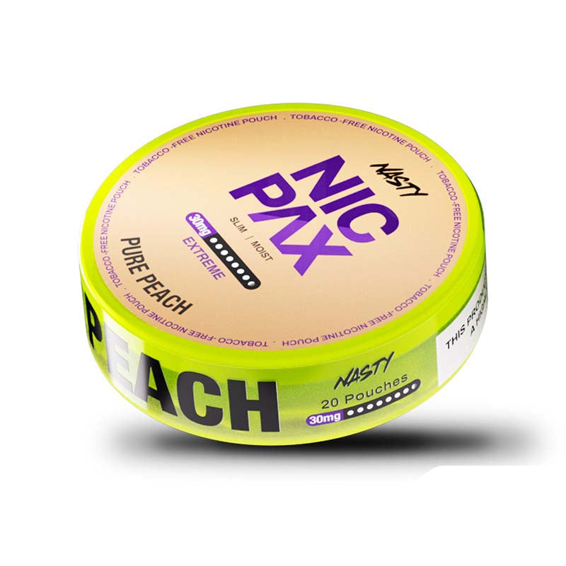 pure peach nasty nic pax pouches 30mg