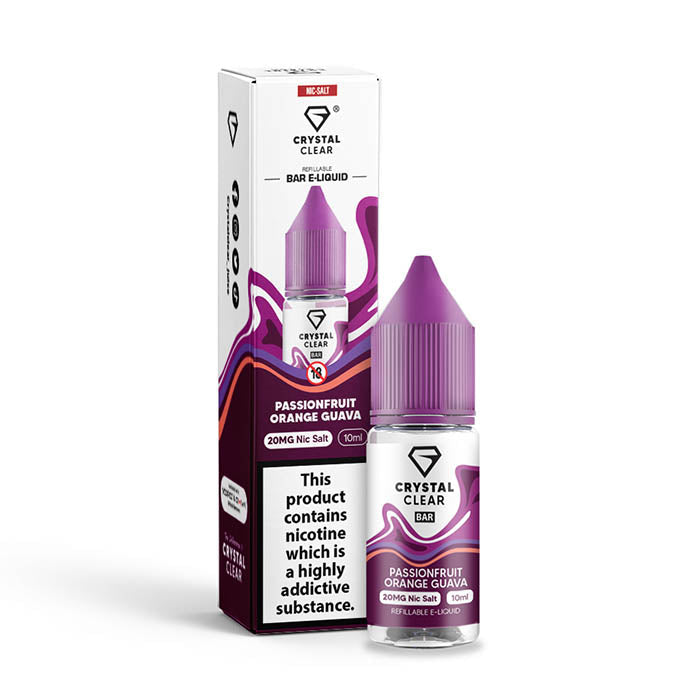 crystal clear 20mg nic salt passionfruit orange guava