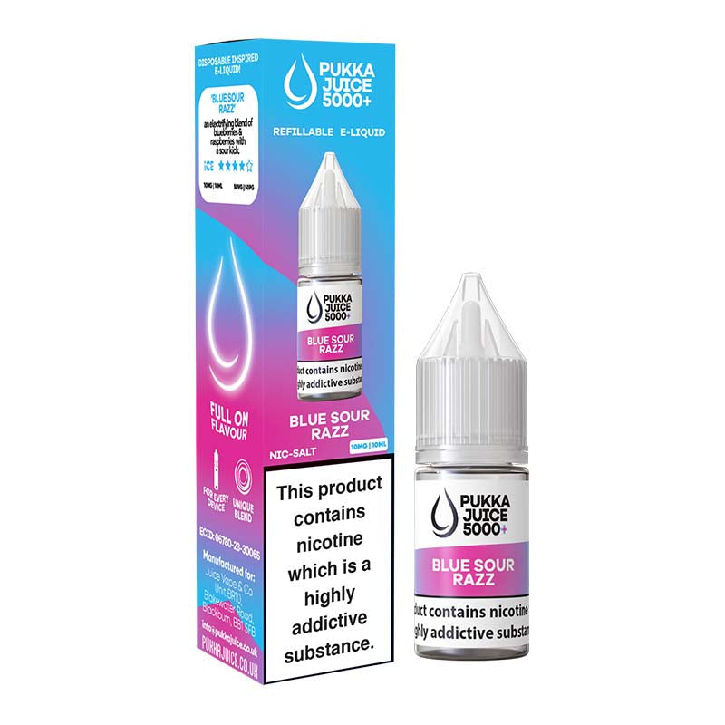 Pukka Juice 5000+ Nic Salts 10mg Blue Sour Razz