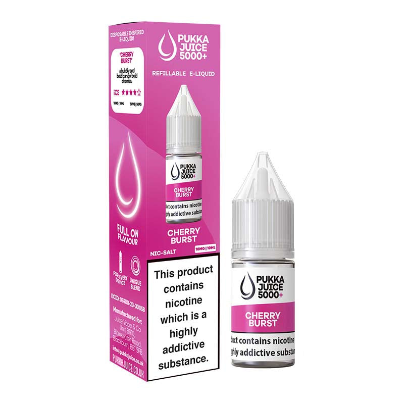 Pukka Juice 5000+ Nic Salts 10mg Cherry Burst