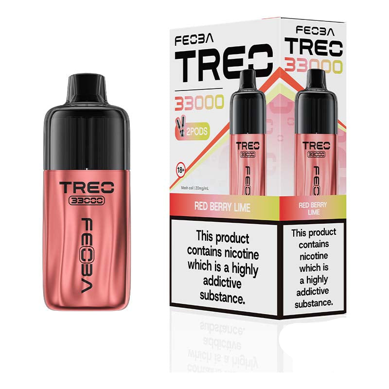 Feoba Treo 33K 20mg Prefilled Pod Kit Red Berry Lime