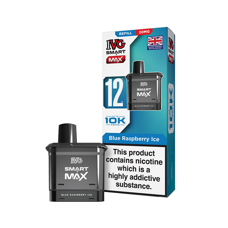 IVG Smart Max Blue Raspberry Ice Prefilled Vape Pod + Refill - Vapesupermall IVG Smart Max Blue Raspberry Ice Prefilled Vape Pod + Refill - Vapesupermall