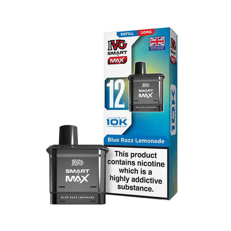IVG Smart Max Blue Razz Lemonade Prefilled Vape Pod + Refill - Vapesupermall IVG Smart Max Blue Razz Lemonade Prefilled Vape Pod + Refill - Vapesupermall