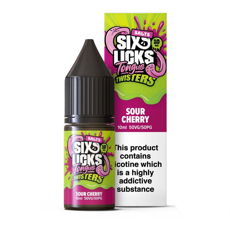 six licks 10mg nic salt sour cherry