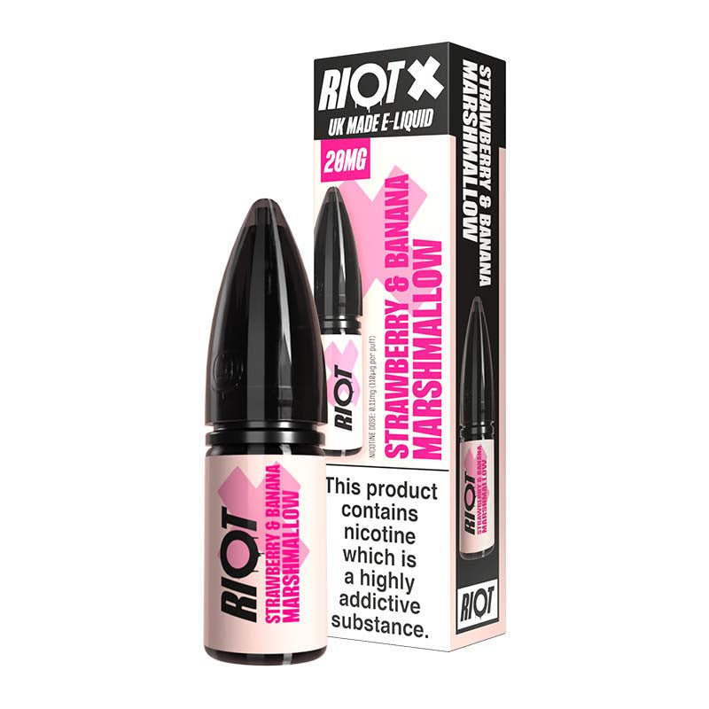 Riot X Strawberry and Banana Marshmallow Nic Salt E-liquid