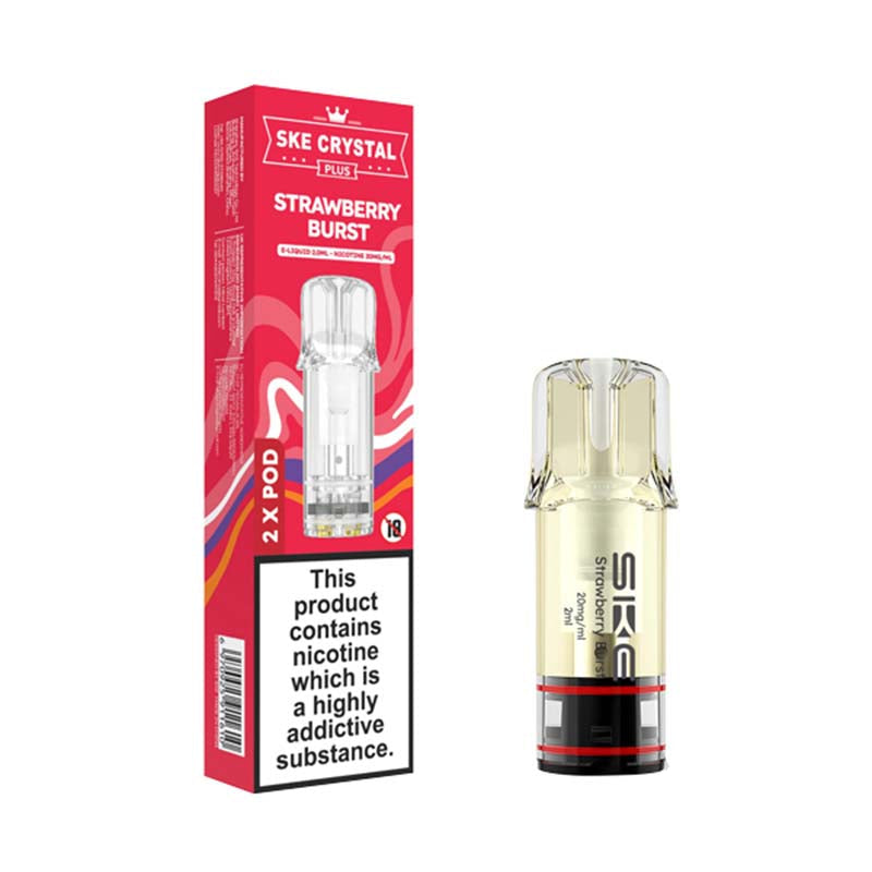 SKE Crystal Plus Strawberry Burst 20mg Prefilled Pods