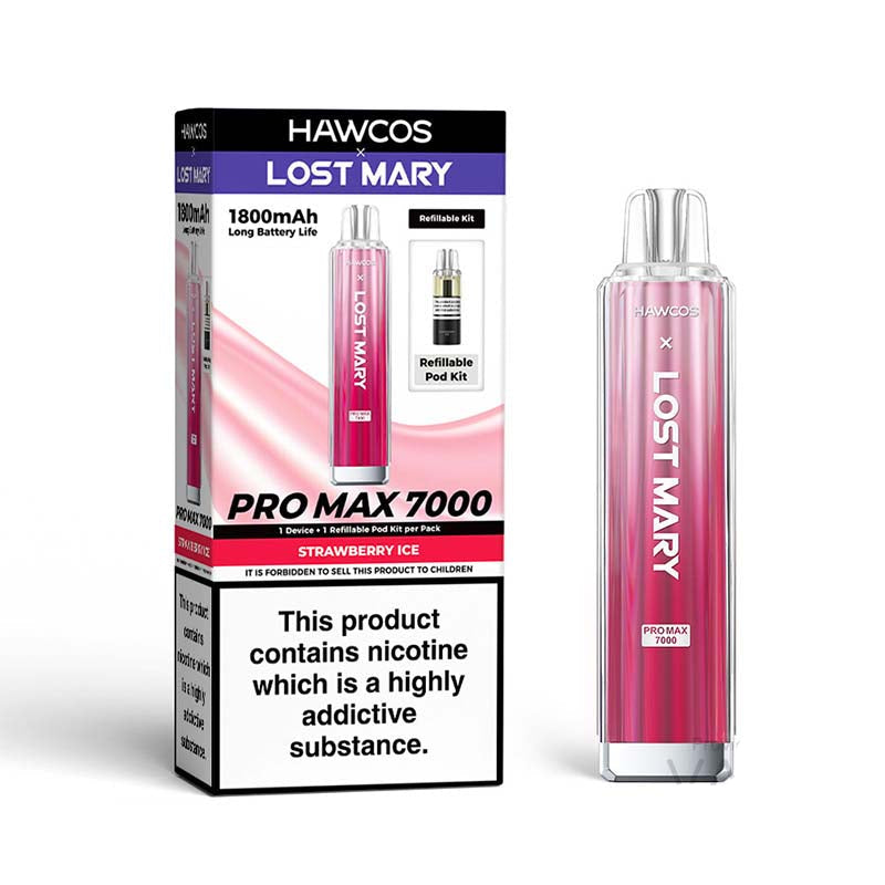 HAWCOS x Lost Mary Pro Max 7000 20mg Prefilled Pod Kit Strawberry Ice