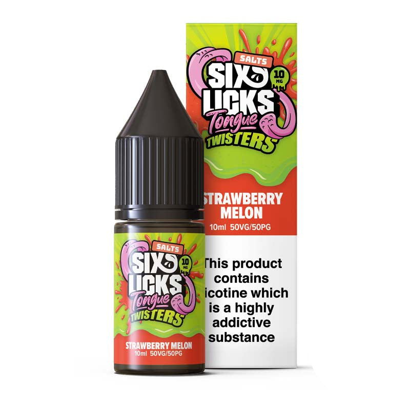 six licks 20mg nic salt strawberry melon