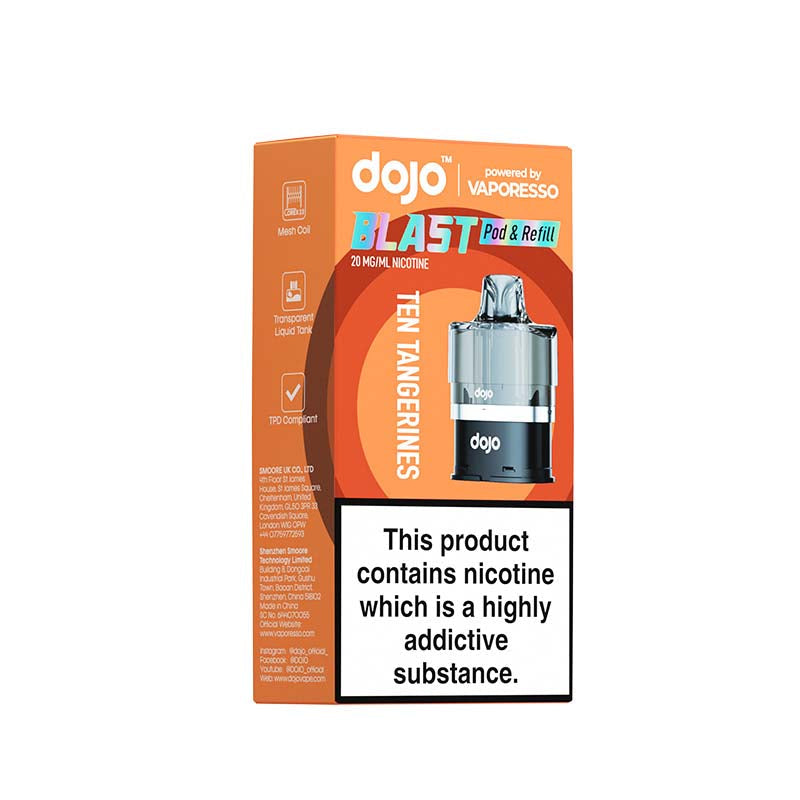 vaporesso dojo blast 6000 pods ten tangerines