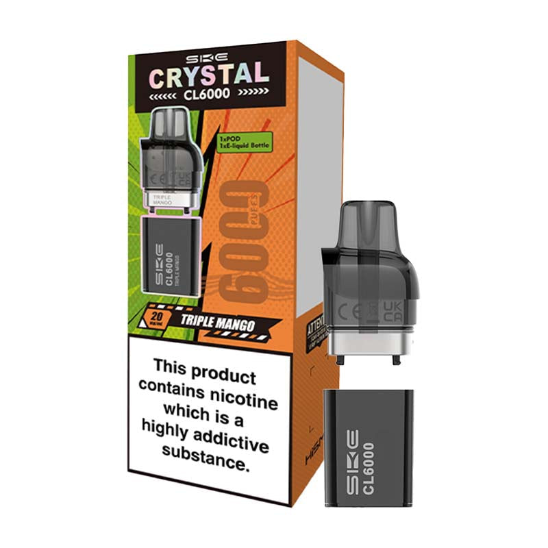 SKE Crystal CL6000 Triple Mango 20mg Prefilled Pods