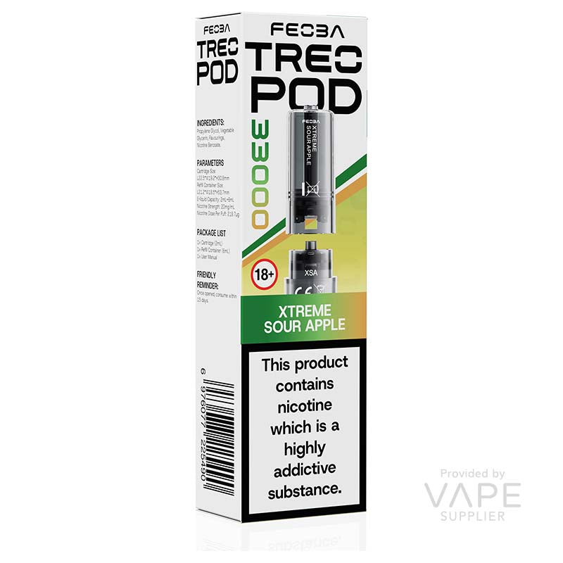 Feoba Treo 33K Xtreme Sour Apple 20mg Prefilled Pods