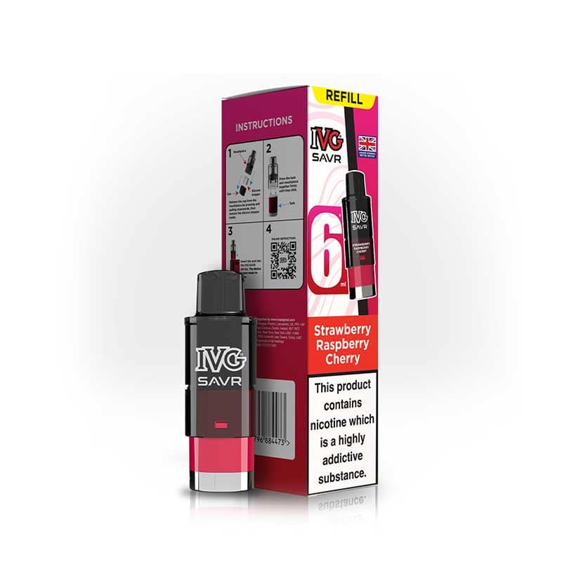 IVG Savr 3000 Strawberry Raspberry Cherry Prefilled Vape Pod + Refill
