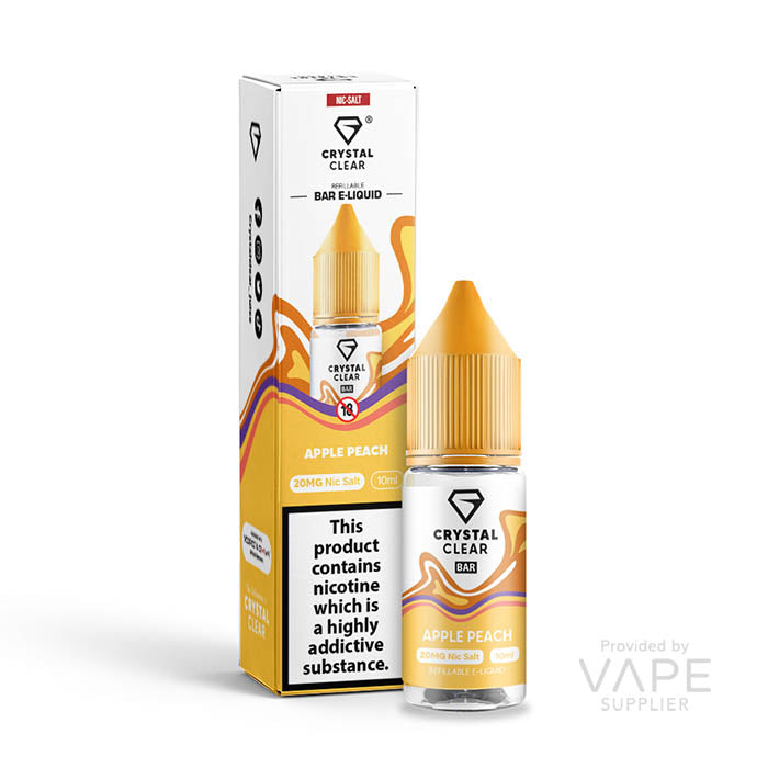 crystal clear 10mg nic salt white peach razz