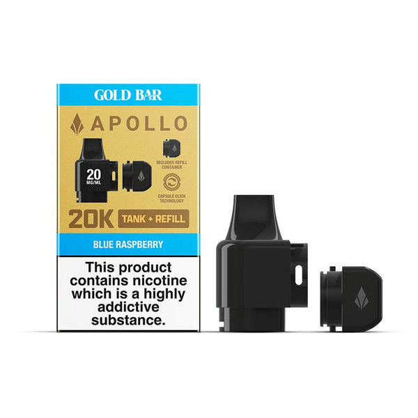 gold bar apollo tank refill 20mg blue raspberry