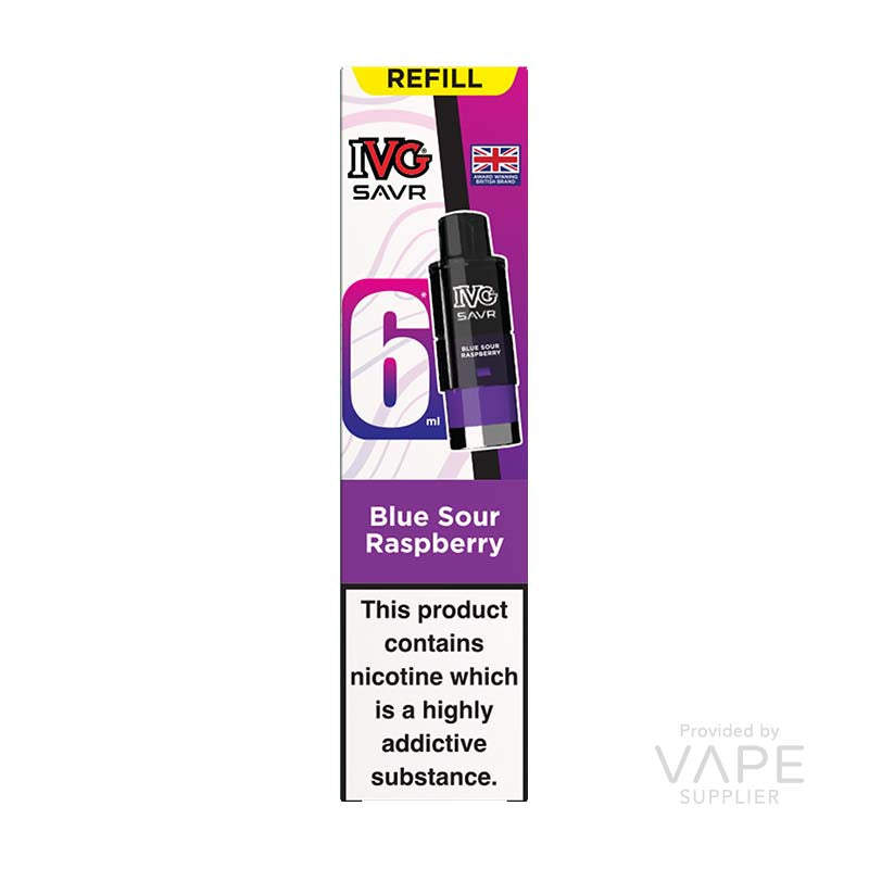 IVG SAVR Blue Sour Raspberry 20mg Prefilled Pods