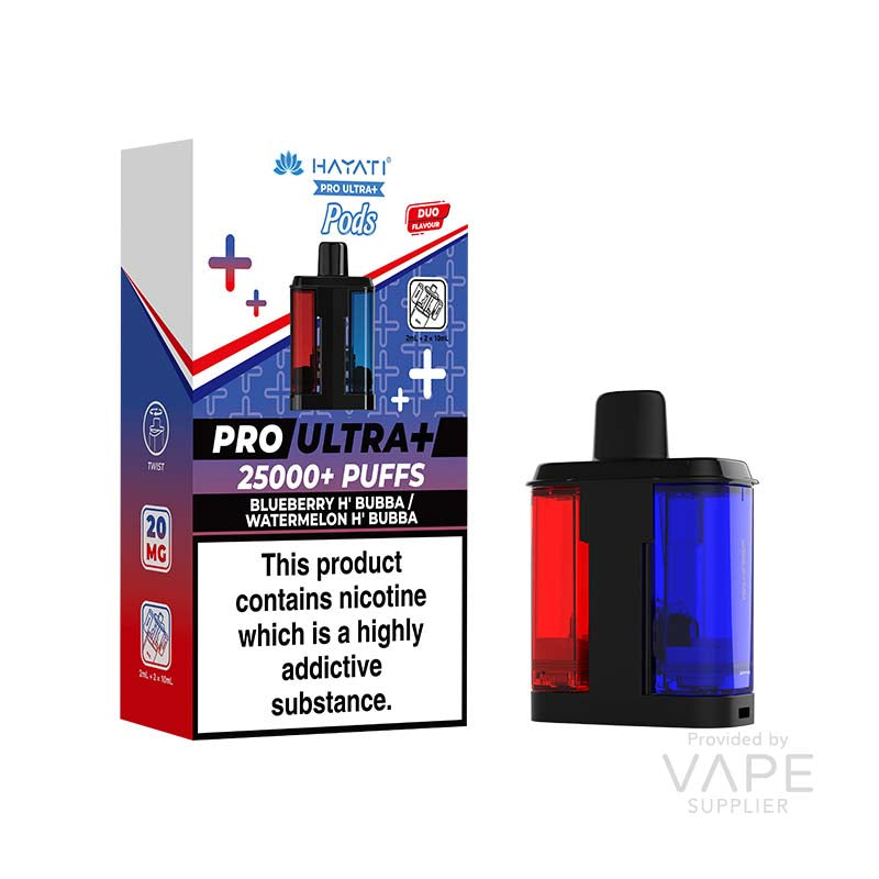Hayati Pro Ultra Blueberry H Bubba and Watermelon Hubba Bubba 20mg Prefilled Pods