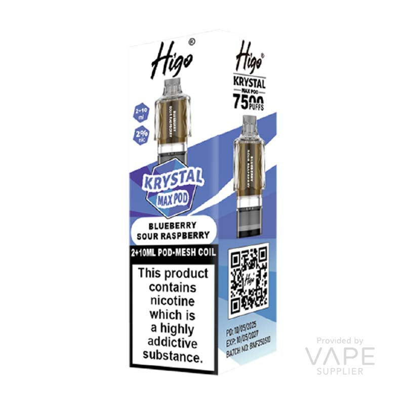 Higo Krystal Max Blueberry Sour Raspberry 20mg Prefilled Pods
