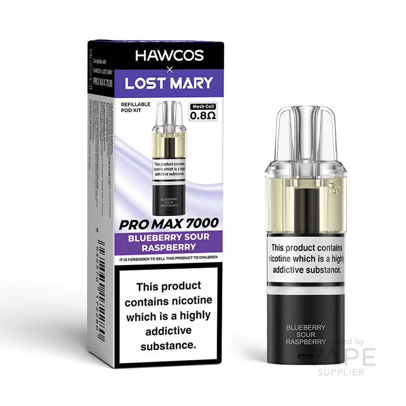 HAWCOS x Lost Mary Pro Max 7000 Blueberry Sour Raspberry 20mg Prefilled Pods