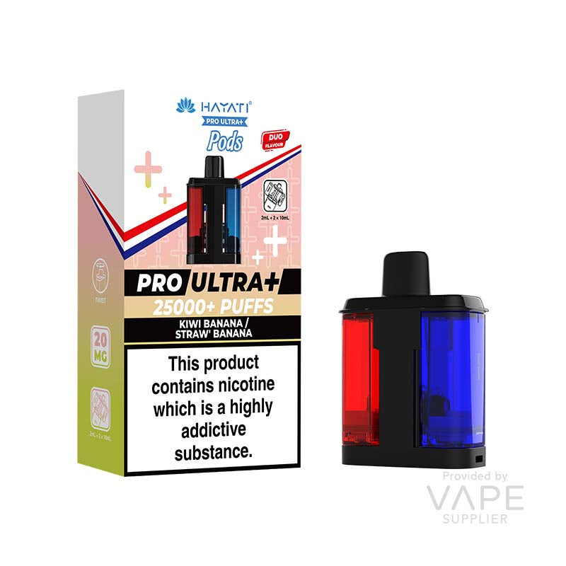 Hayati Pro Ultra Kiwi Banana and Straw Banana 20mg Prefilled Pods
