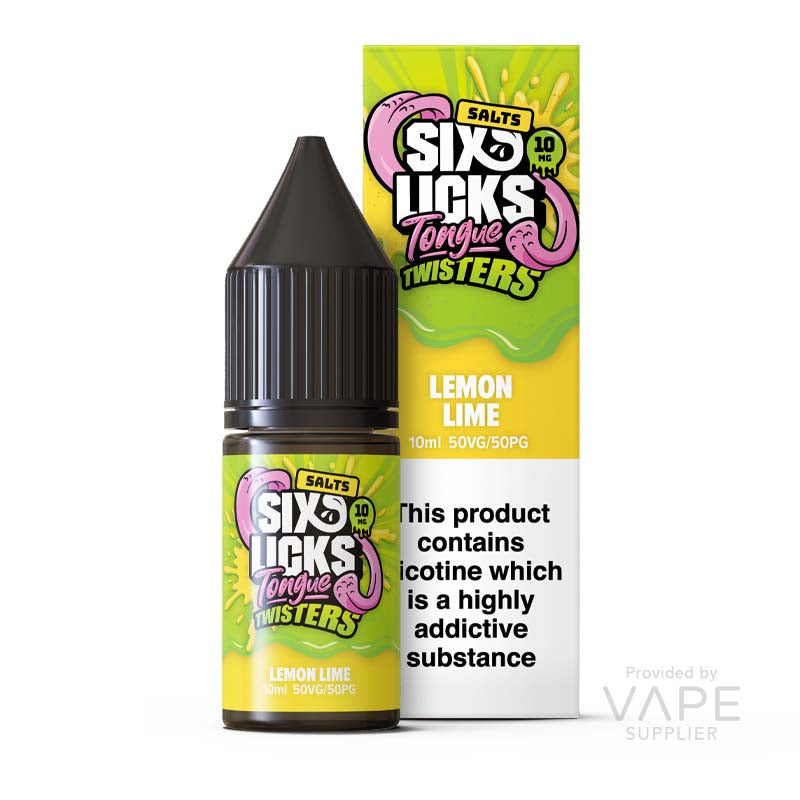 six licks 20mg nic salt green apple