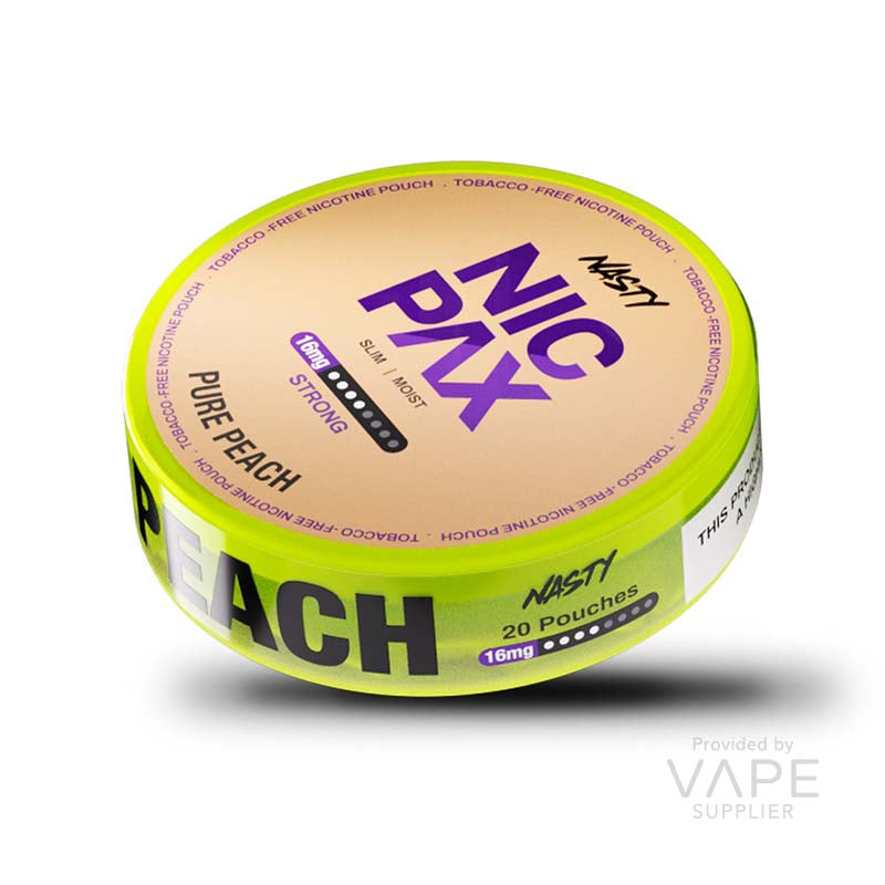 pure peach nasty nic pax pouches 16mg