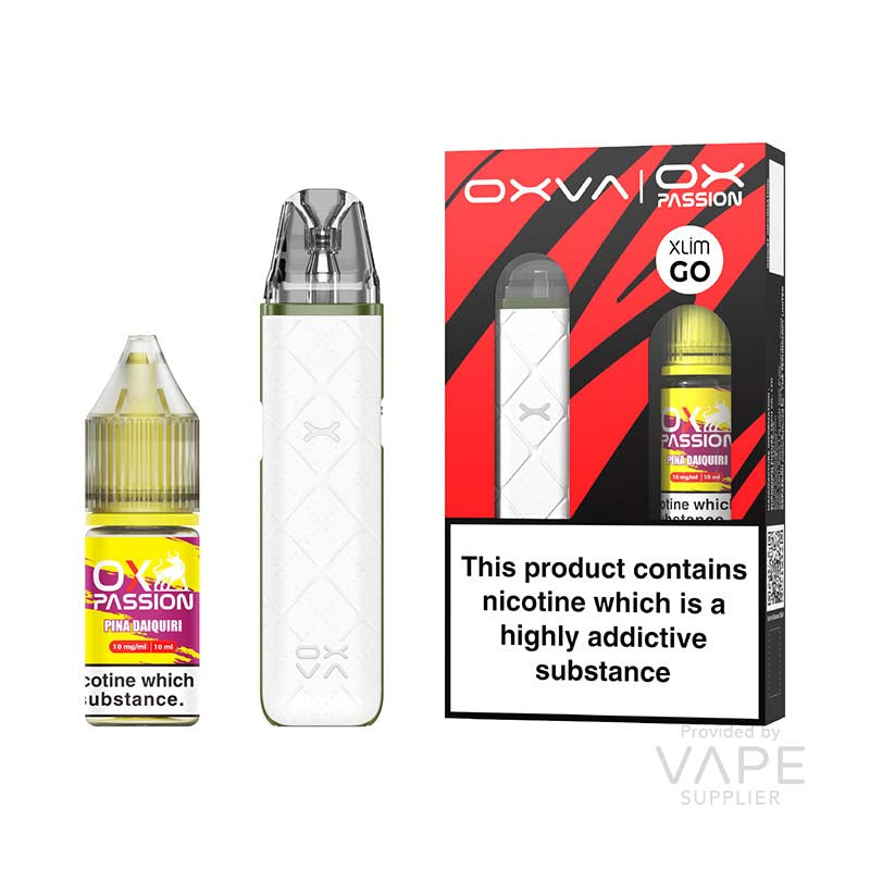 pina daiquiri ox passion nic salt white oxva xlim go pod kit bundle