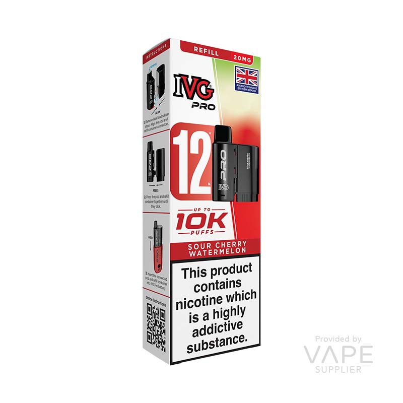 IVG Pro 12 Sour Cherry Watermelon 20mg Prefilled Pods