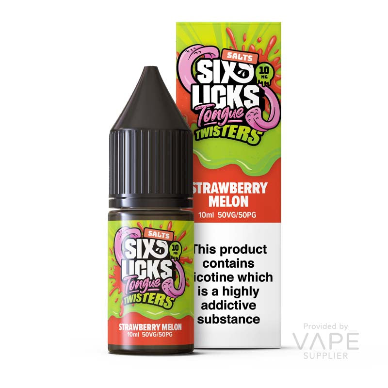 six licks 10mg nic salt strawberry melon