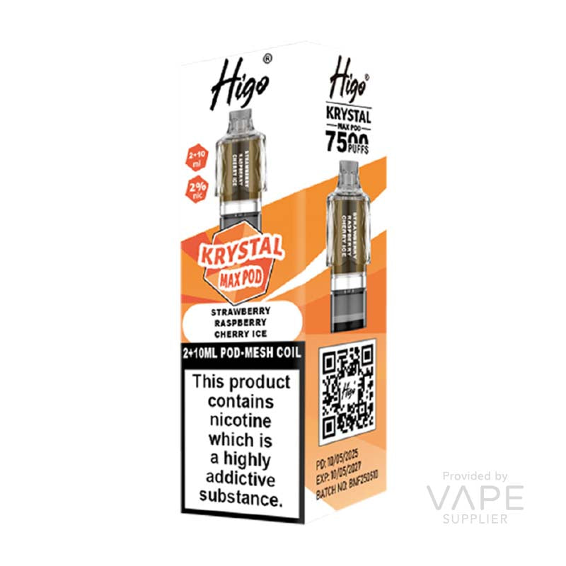 Higo Krystal Max Strawberry Raspberry Cherry Ice 20mg Prefilled Pods