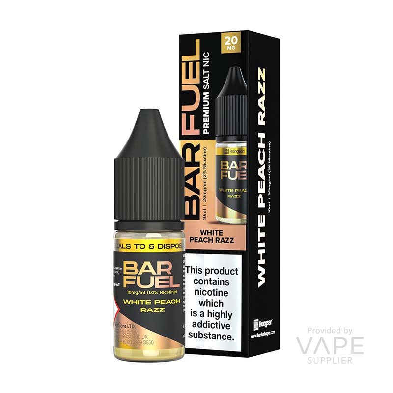 bar fuel nic salt 5mg white peach razz